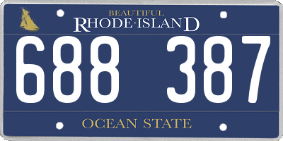 RI license plate 688387