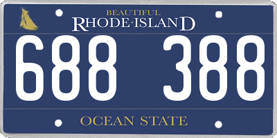 RI license plate 688388