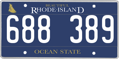 RI license plate 688389