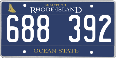 RI license plate 688392