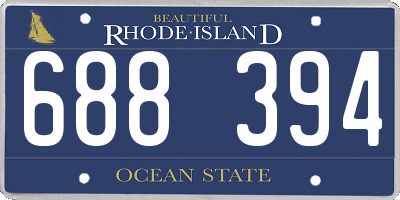 RI license plate 688394