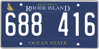 RI license plate 688416