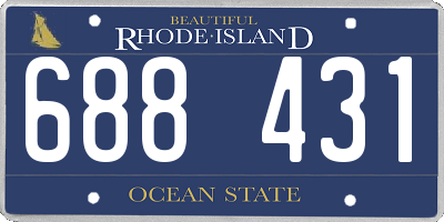 RI license plate 688431