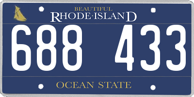 RI license plate 688433