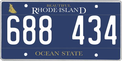 RI license plate 688434