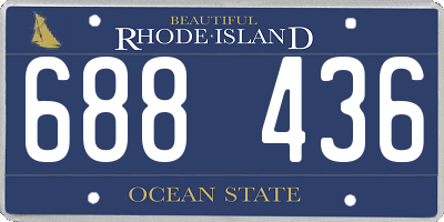 RI license plate 688436