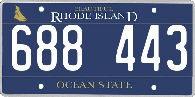 RI license plate 688443