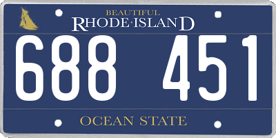 RI license plate 688451