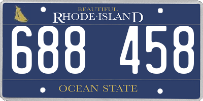 RI license plate 688458