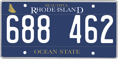 RI license plate 688462