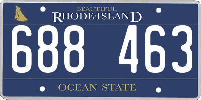 RI license plate 688463