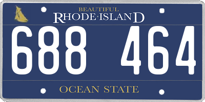 RI license plate 688464