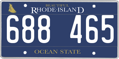 RI license plate 688465