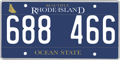 RI license plate 688466