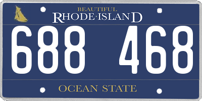 RI license plate 688468