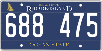 RI license plate 688475