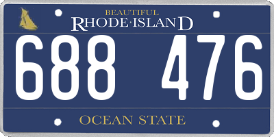 RI license plate 688476