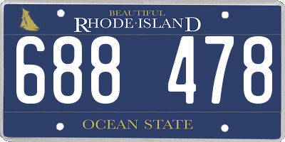 RI license plate 688478