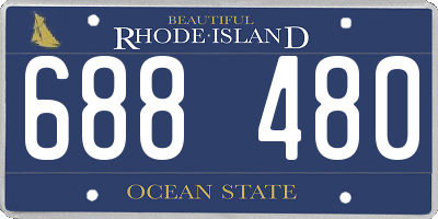 RI license plate 688480