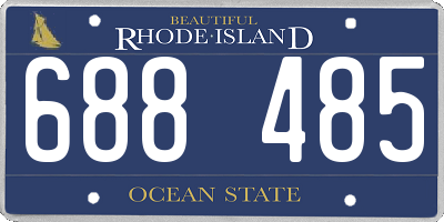 RI license plate 688485