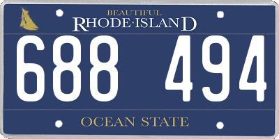 RI license plate 688494