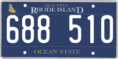 RI license plate 688510