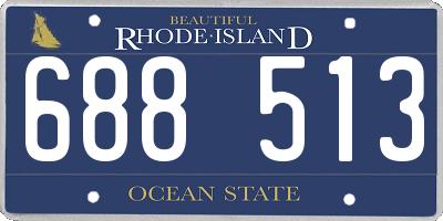 RI license plate 688513