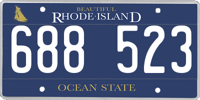 RI license plate 688523