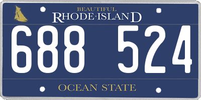 RI license plate 688524