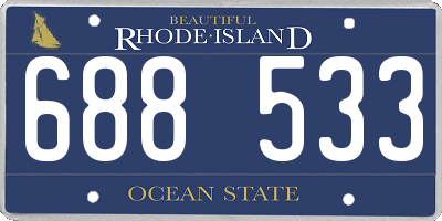 RI license plate 688533