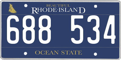 RI license plate 688534