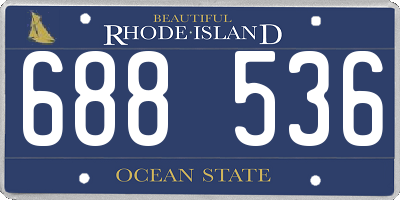 RI license plate 688536