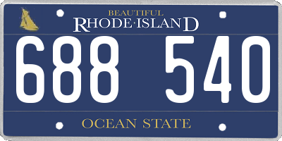 RI license plate 688540