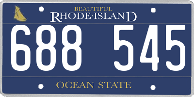 RI license plate 688545