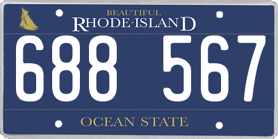 RI license plate 688567