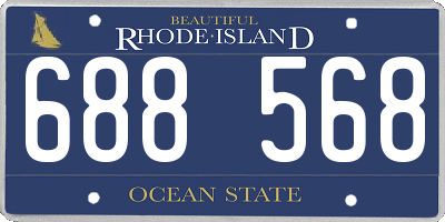 RI license plate 688568