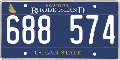 RI license plate 688574