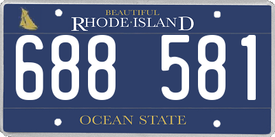 RI license plate 688581