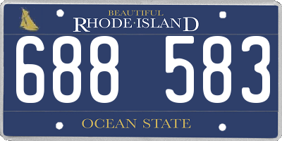 RI license plate 688583