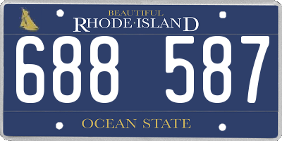 RI license plate 688587