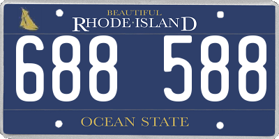 RI license plate 688588