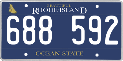 RI license plate 688592