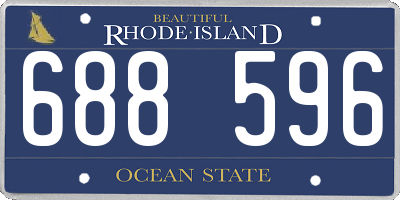 RI license plate 688596