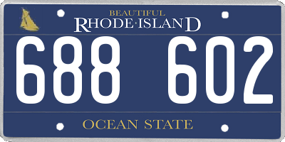 RI license plate 688602