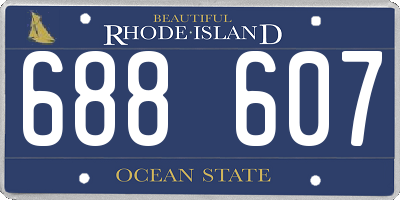 RI license plate 688607