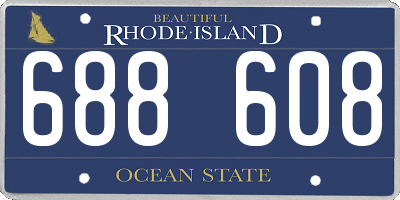 RI license plate 688608