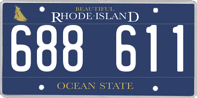 RI license plate 688611