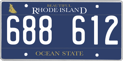RI license plate 688612