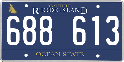 RI license plate 688613