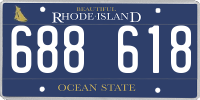 RI license plate 688618